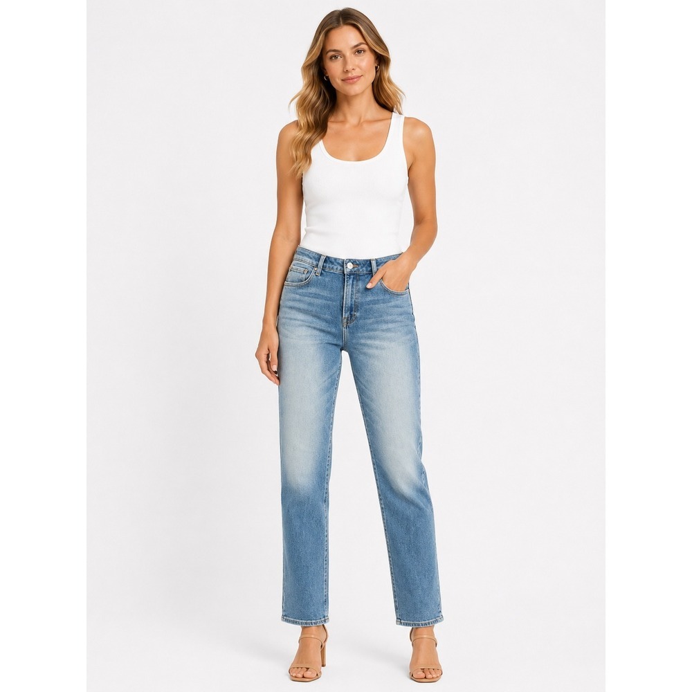 Risen Jeans Womens Size 9/29 Medium Wash High Rise Straight Leg Denim